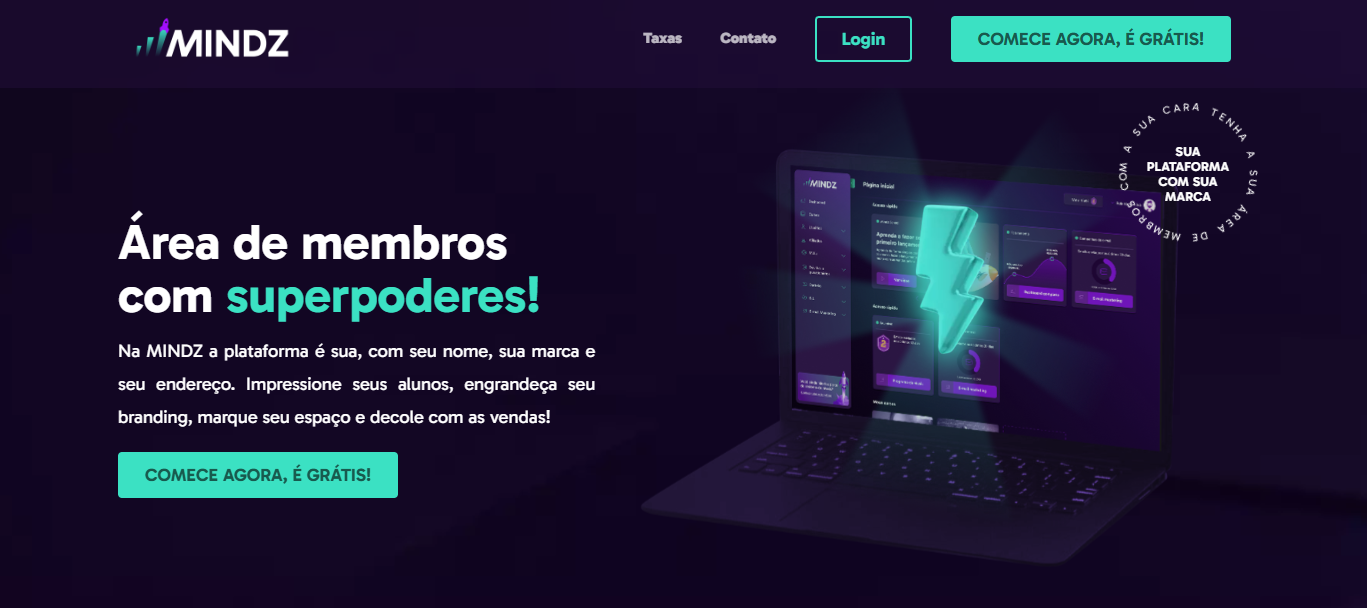 landing page da Mindz